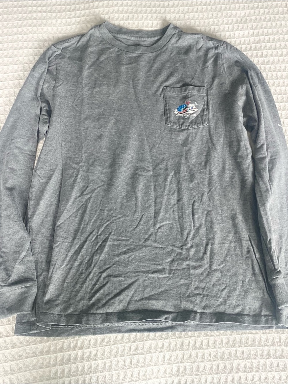Vineyard Vines Long-Sleeve Pocket Tee - Gray XL (18)